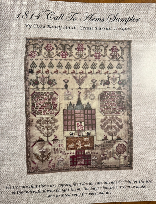 1814 Call to Arms sampler - Reproduction Sampler by Gentle Pursuit Designs
