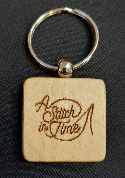Timber keyring - A Stitch in Time