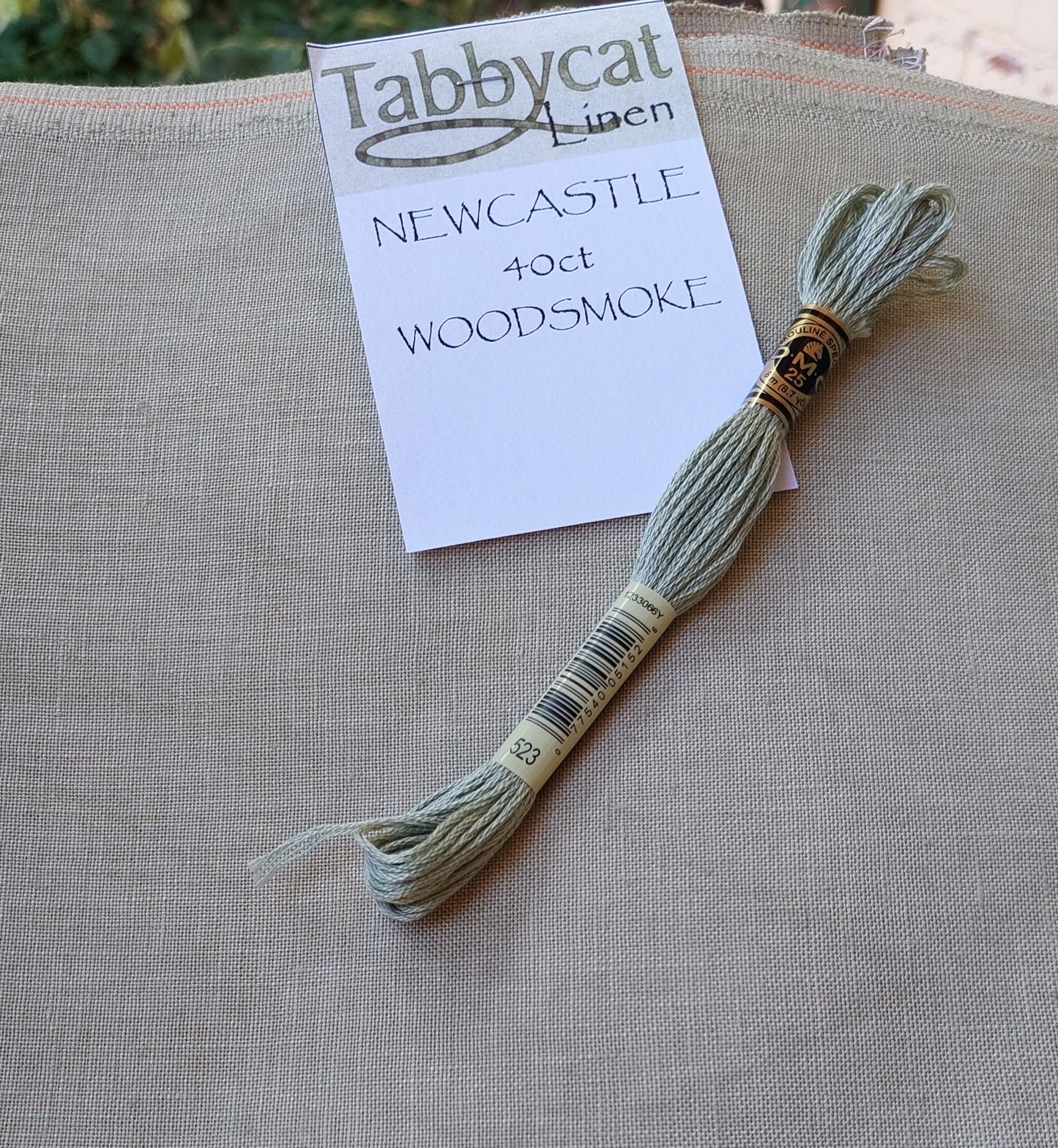 36 count Hand Dyed Linen - Woodsmoke by Tabby Cat