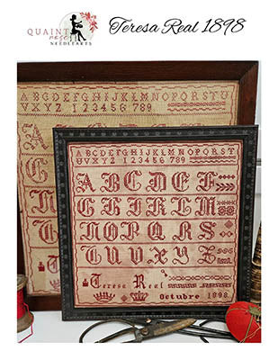 Teresa Real 1898 - Reproduction Sampler Pattern by Quaint Rose Needlearts