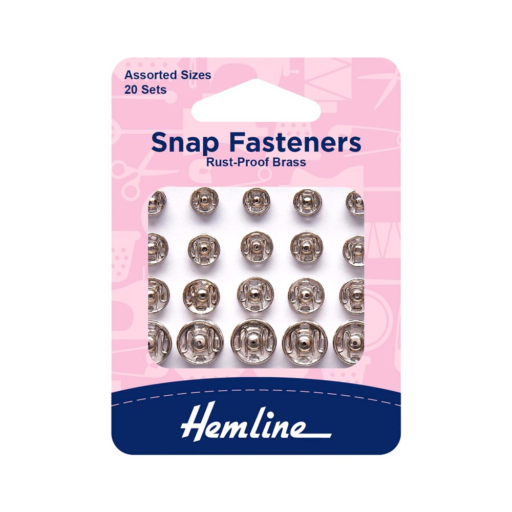 Hemline Snap Fasteners - Assorted Sizes Nickel