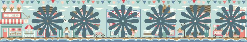 Beach Boardwalk #1 Ice Cream Shop - Cross Stitch Pattern by Country Cottage Needleworks