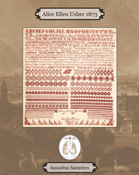 Alice Ellen Usher - Reproduction Sampler by Sassafras Samplers PREORDER