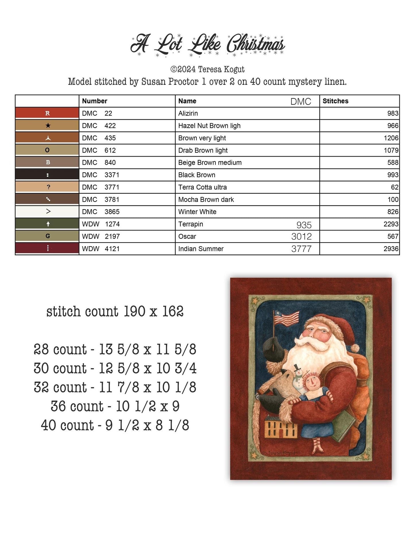 Hello Santa - Cross Stitch Pattern book by Teresa Kogut PREORDER