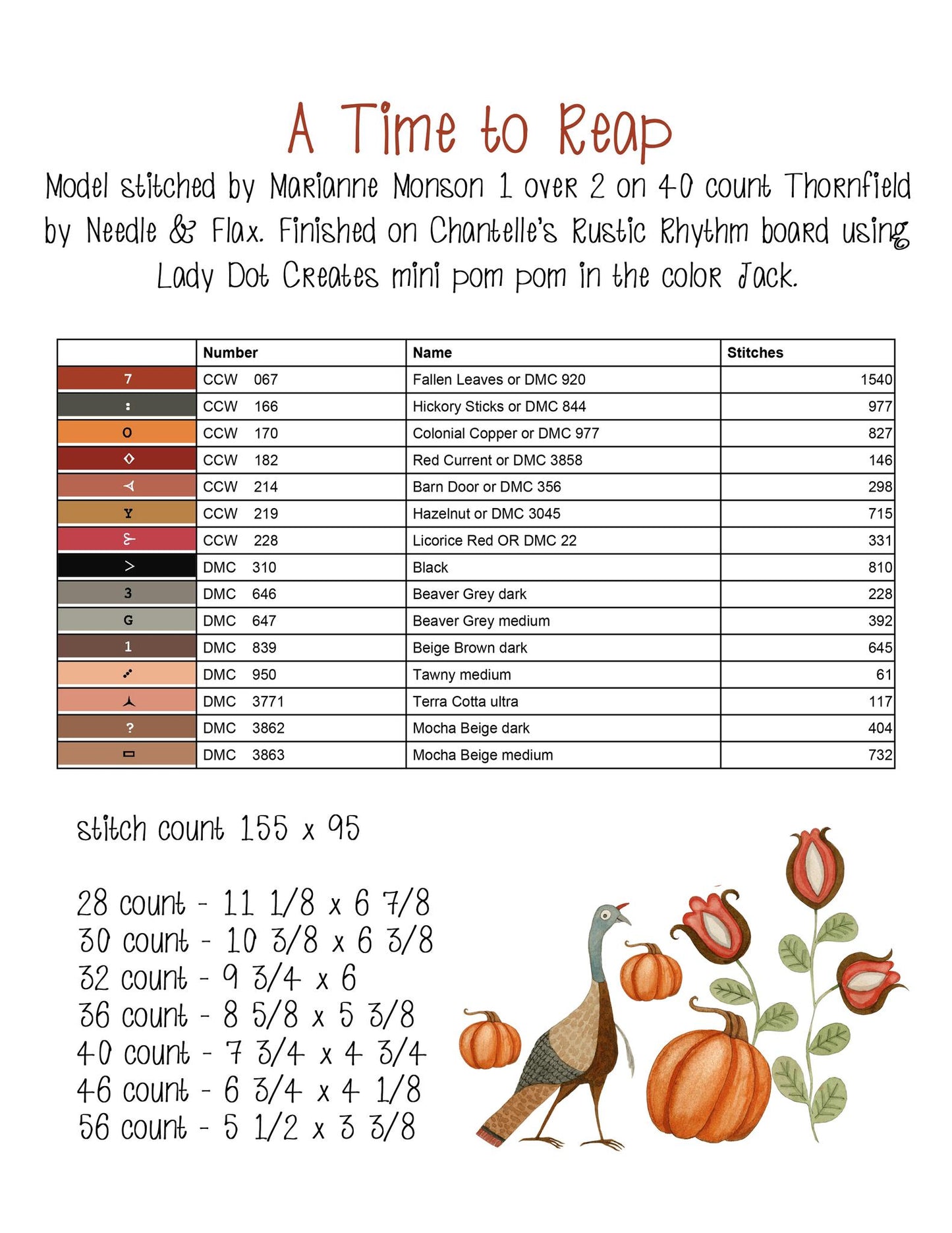 A Time to Reap - Cross Stitch Pattern by Teresa Kogut PREORDER