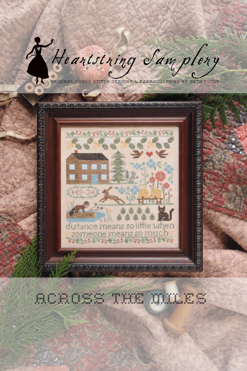 Across The Miles - Cross Stitch Pattern by Heartstring Samplery PREORDER