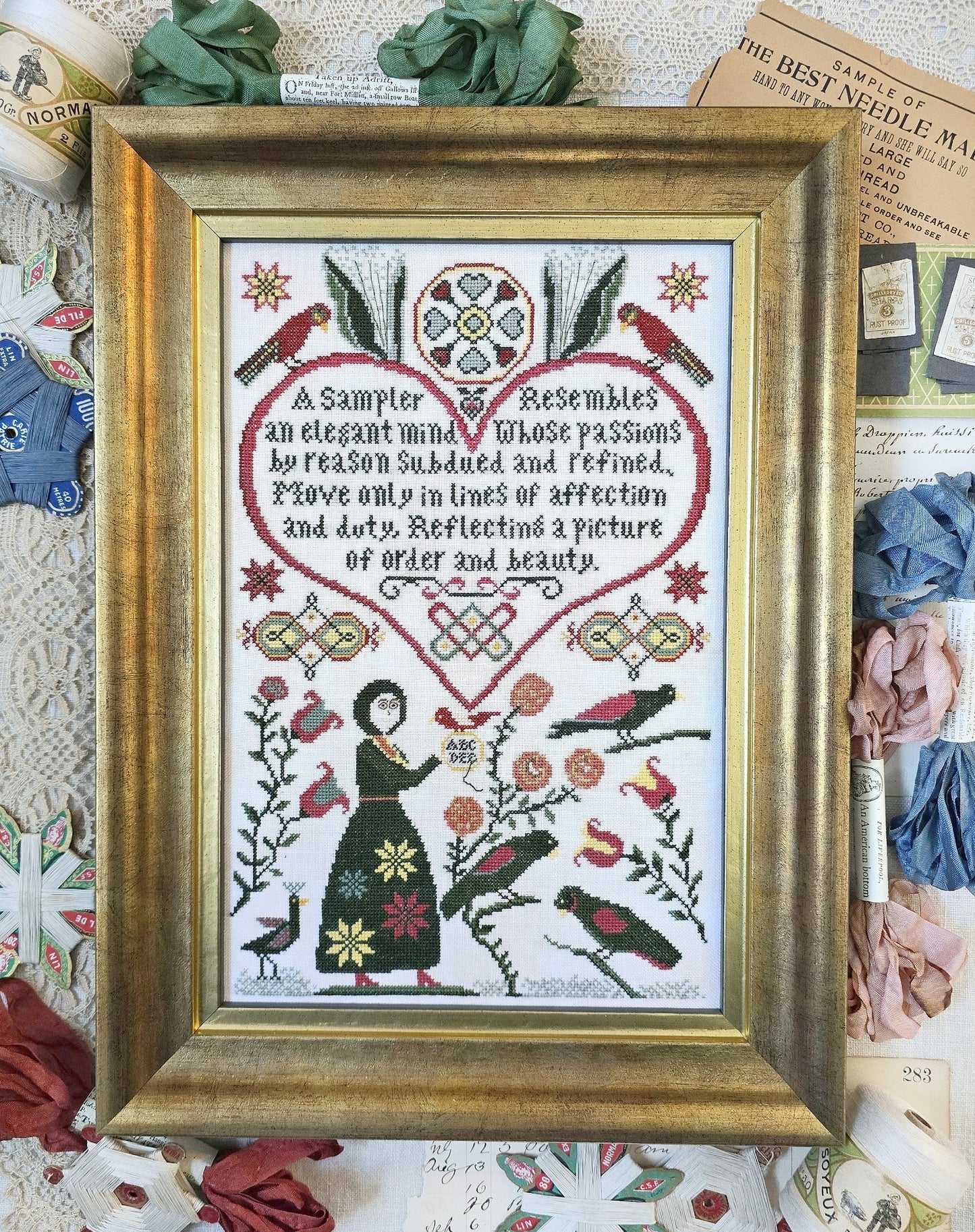 Affection & Duty Sampler - Cross Stitch Pattern by Kathy Barrick PREORDER