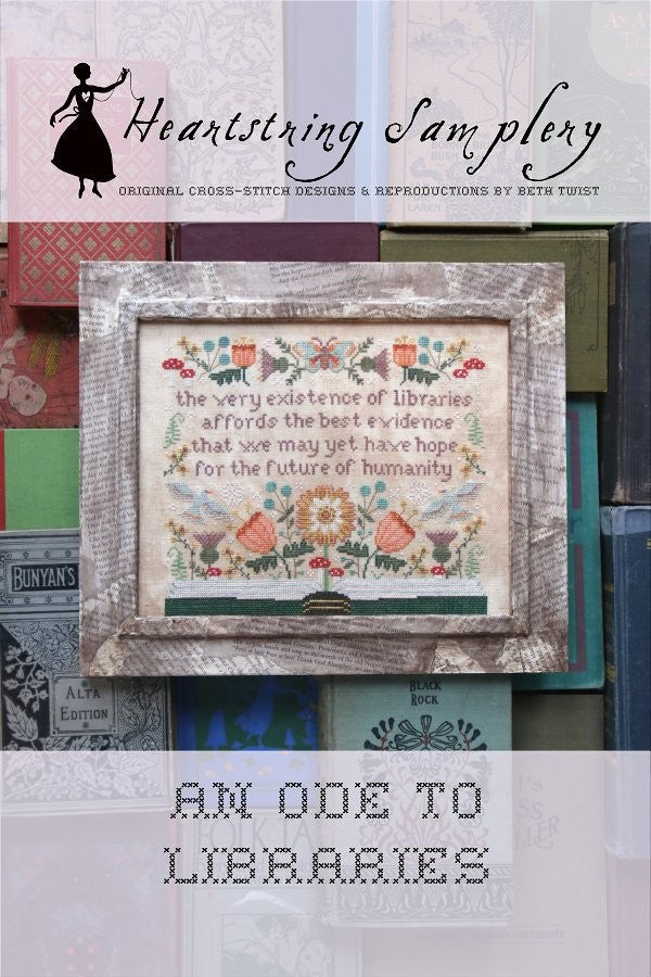 An Ode To Libraries - Cross Stitch Pattern by Heartstring Samplery