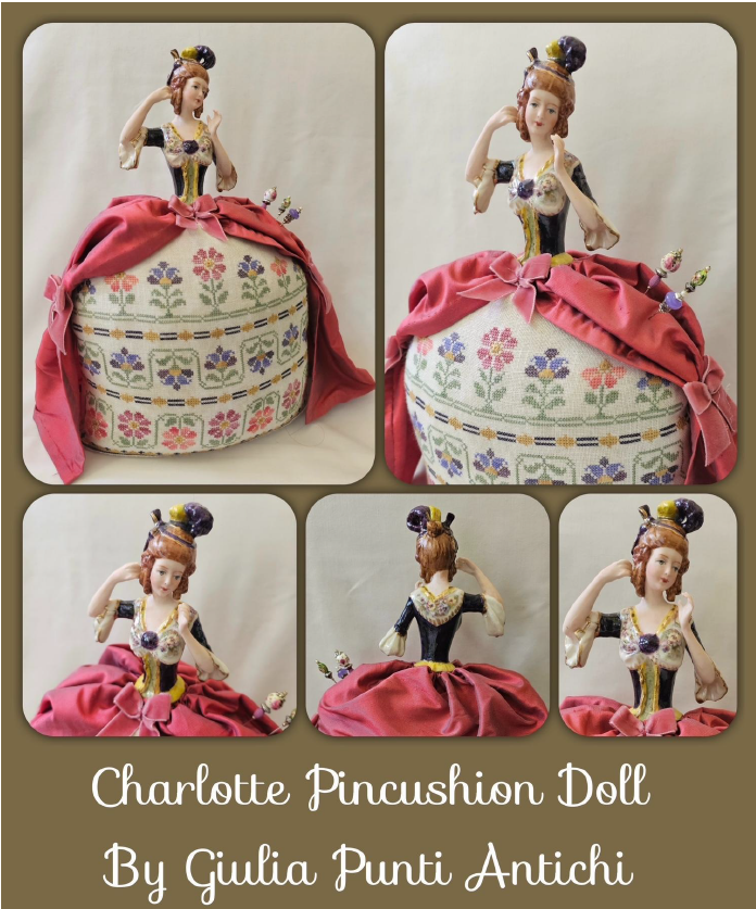 Charlotte Pincushion Doll - Cross stitch pattern by Giulia Punti Antichi PREORDER