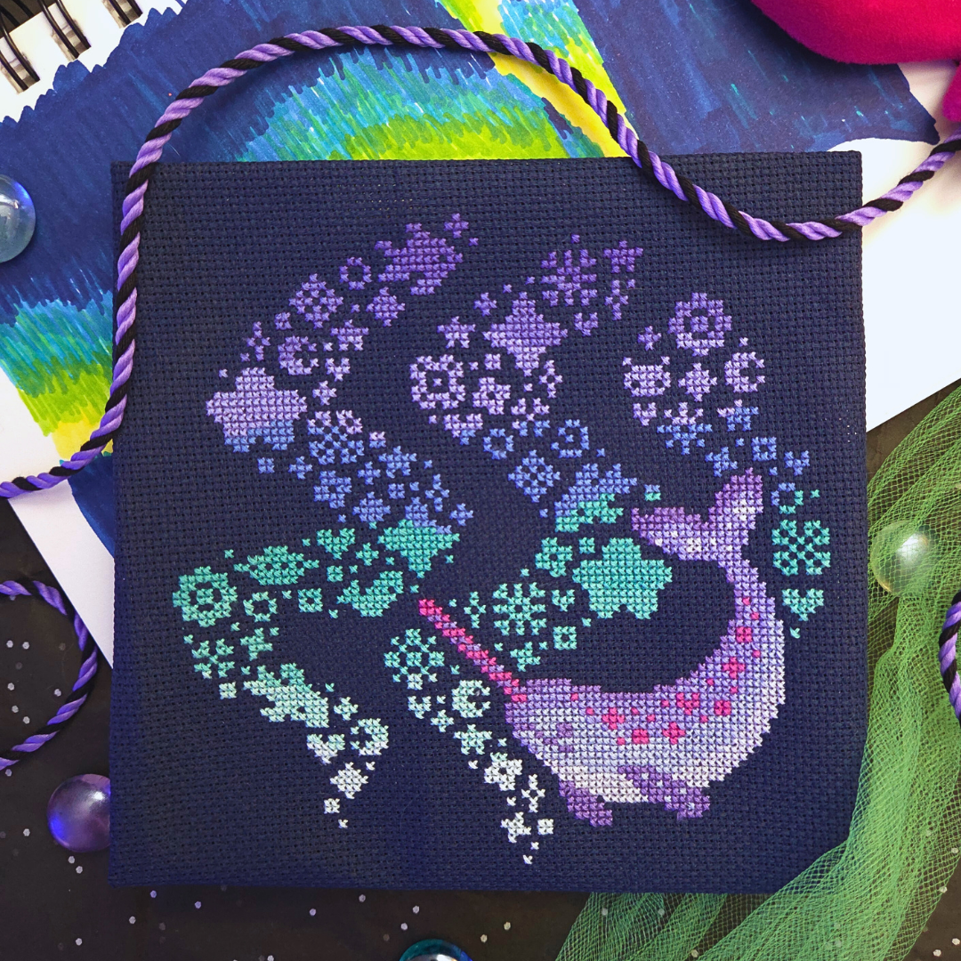 Candypop Narwhal - Cross Stitch Pattern by BAD Stitch PREORDER