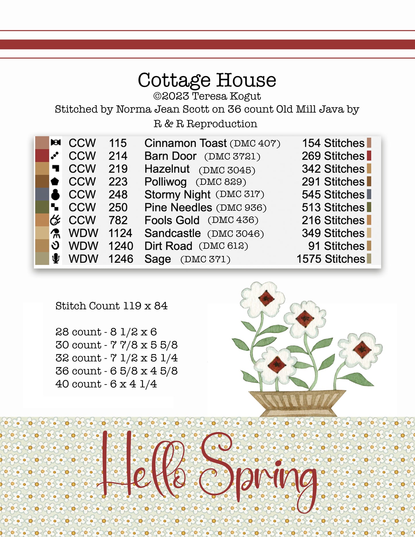 Hello Spring Book - Cross Stitch Chart by Teresa Kogut