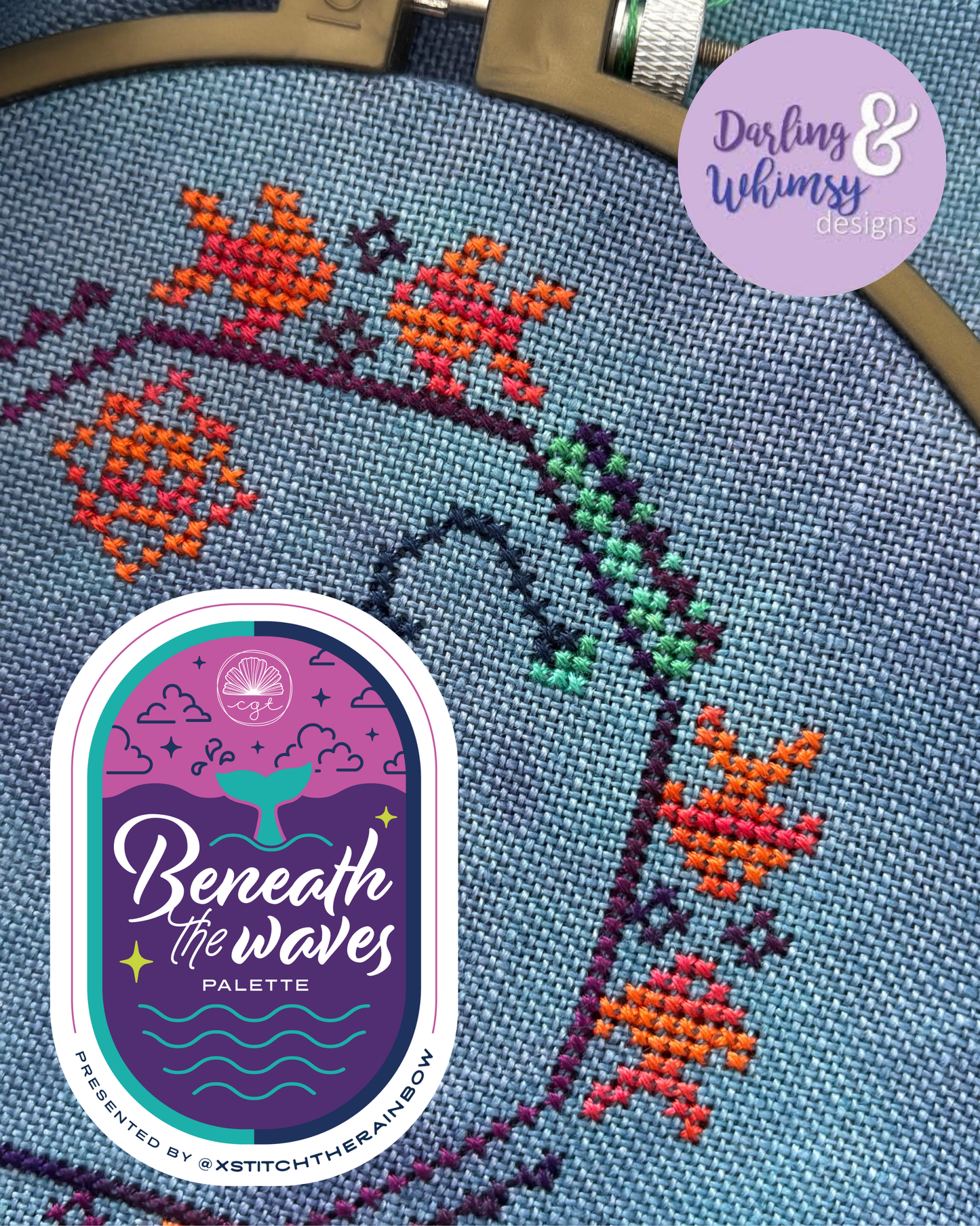 Quirky Quaker Anglerfish - Cross Stitch Pattern by Darling & Whimsy