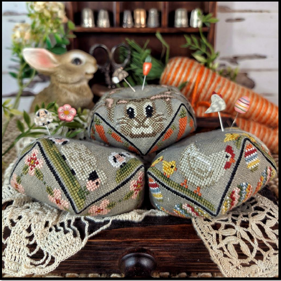 Easter Biscornu Trio - Cross Stitch Pattern by Puntini Puntini PREORDER