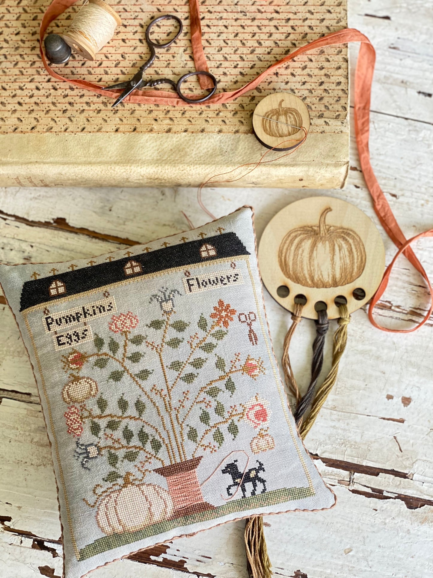Farm Market Pinkeep - Cross Stitch Pattern by Stacy Nash Primitives