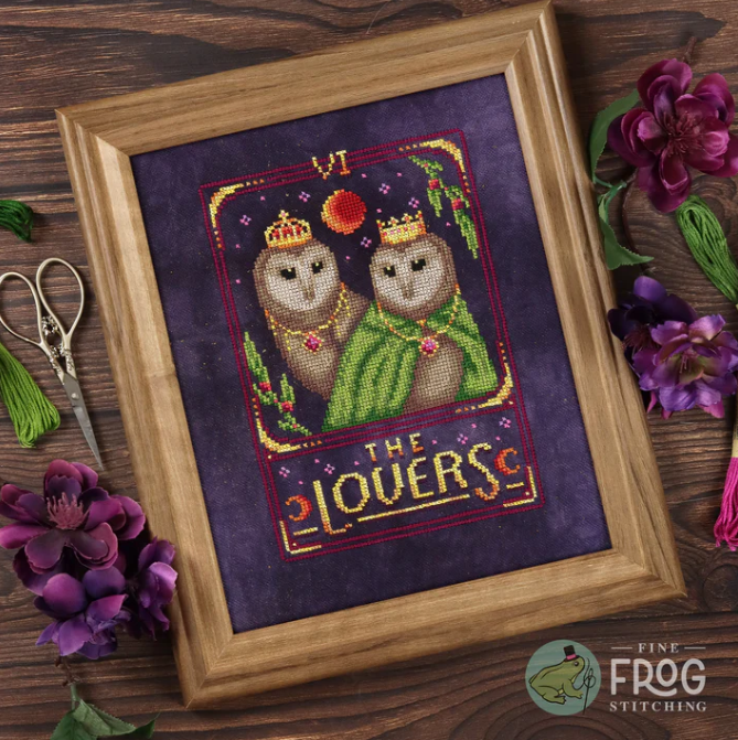 Feather Tarot: The Lovers - Cross Stitch pattern by Fine Frog Stitching