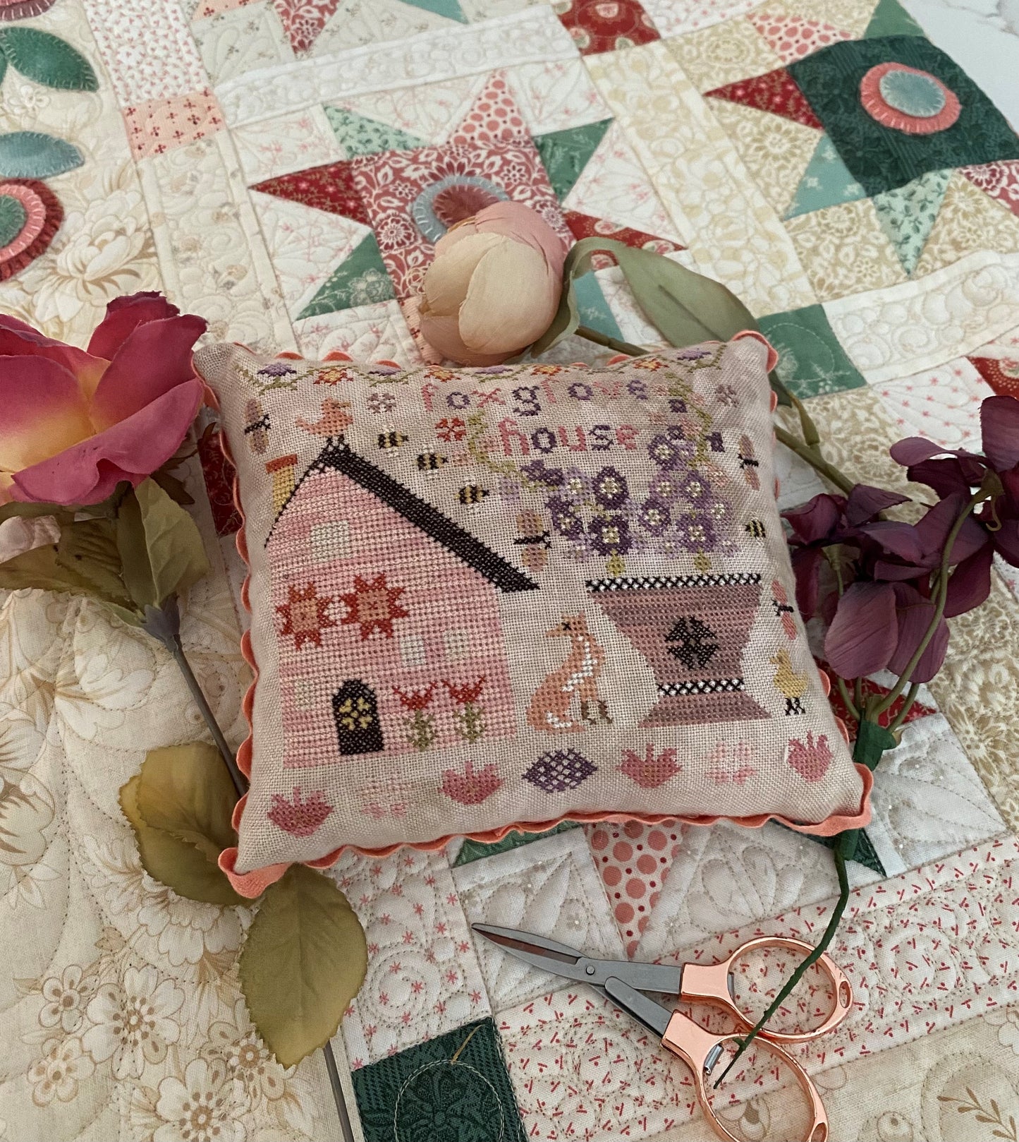 Foxglove House - Cross Stitch Pattern by Pansy Patch