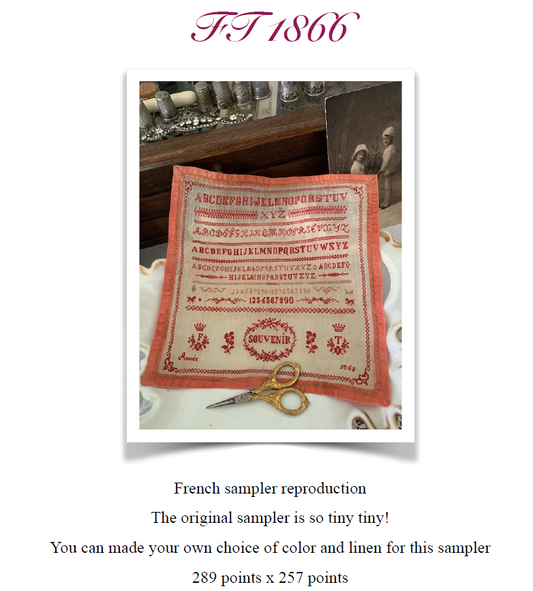 FT 1868 - Reproduction Sampler Chart by Reflets de Soie