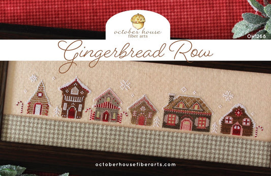 Gingerbread Row - Cross Stitch Pattern by October House Fiber Arts