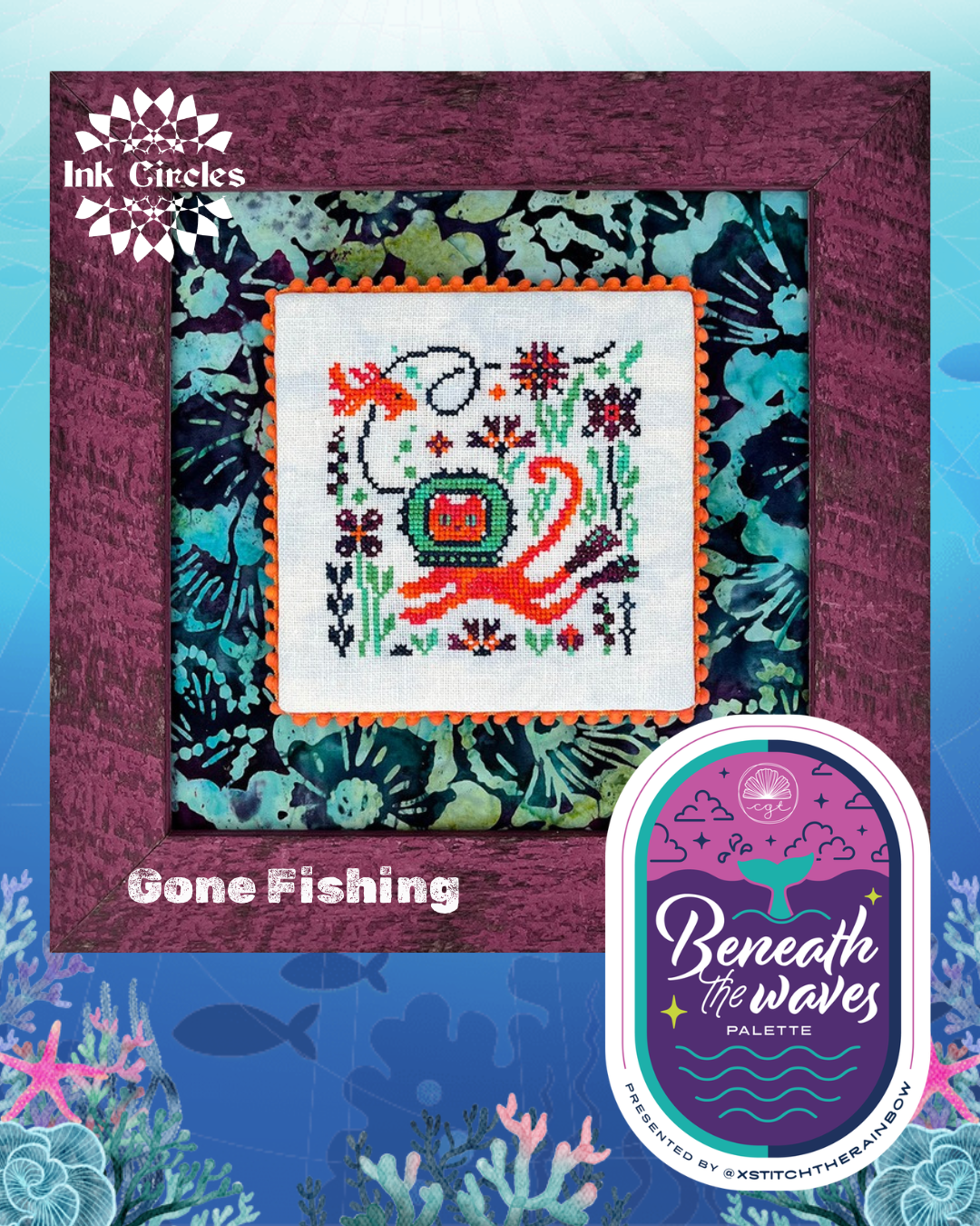 Gone Fishing - Cross Stitch Pattern by Ink Circles PREORDER