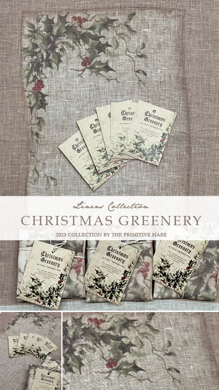 40 count Christmas Greenery Linen by The Primitive Hare
