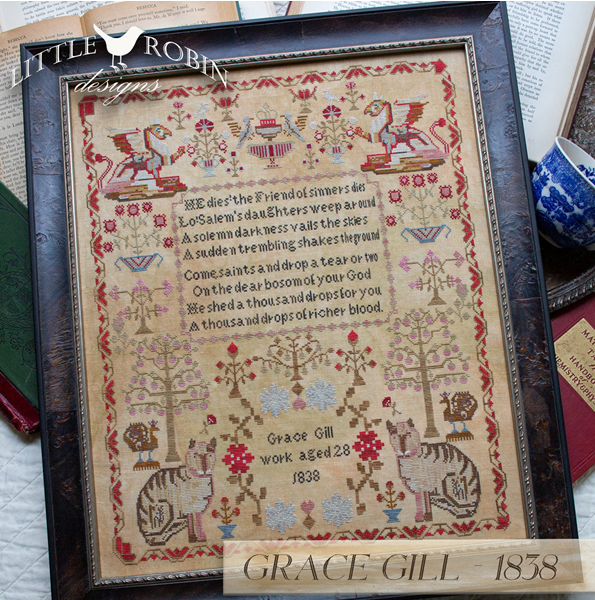 Grace Gill 1838- Reproduction Sampler Chart by Little Robin