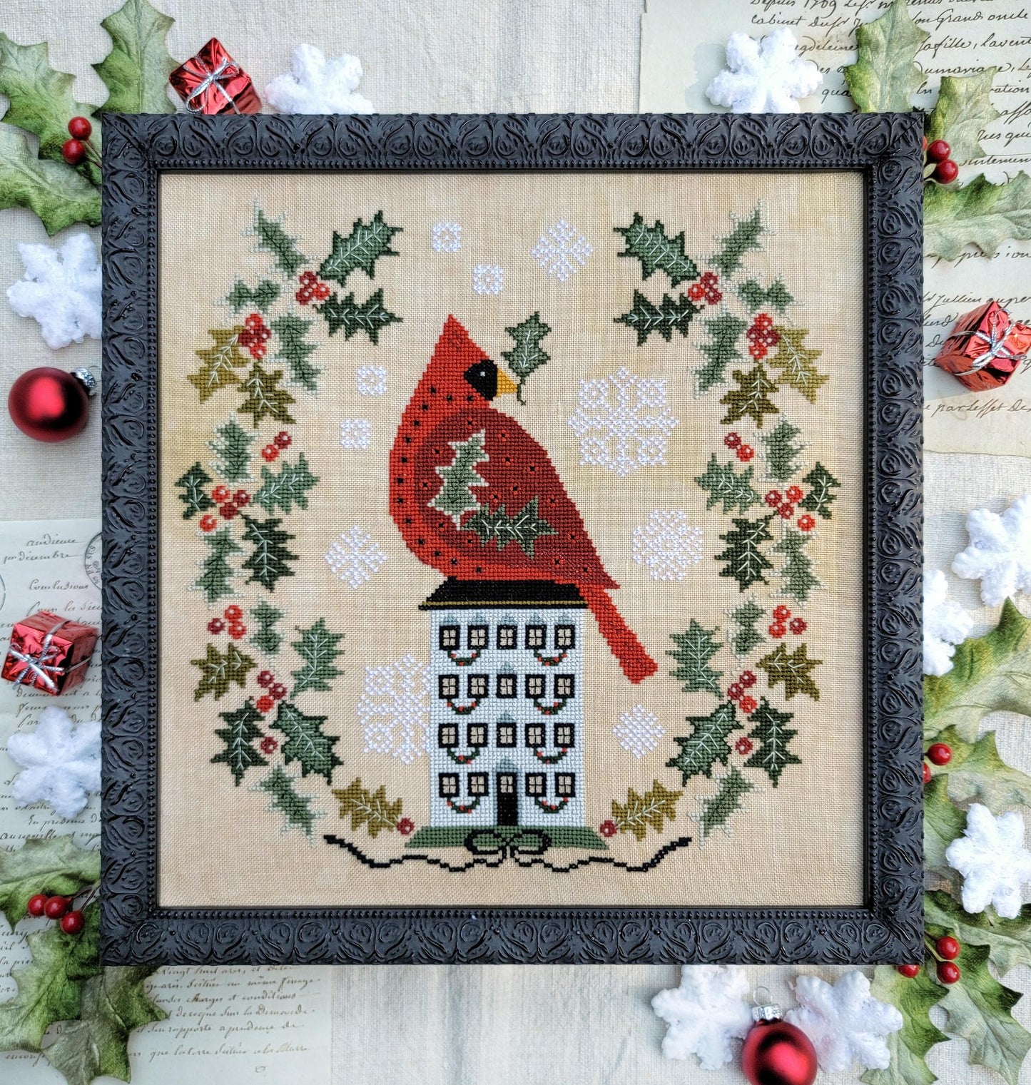 Holly Wreath - Cross Stitch Pattern by Hello from Liz Mathews