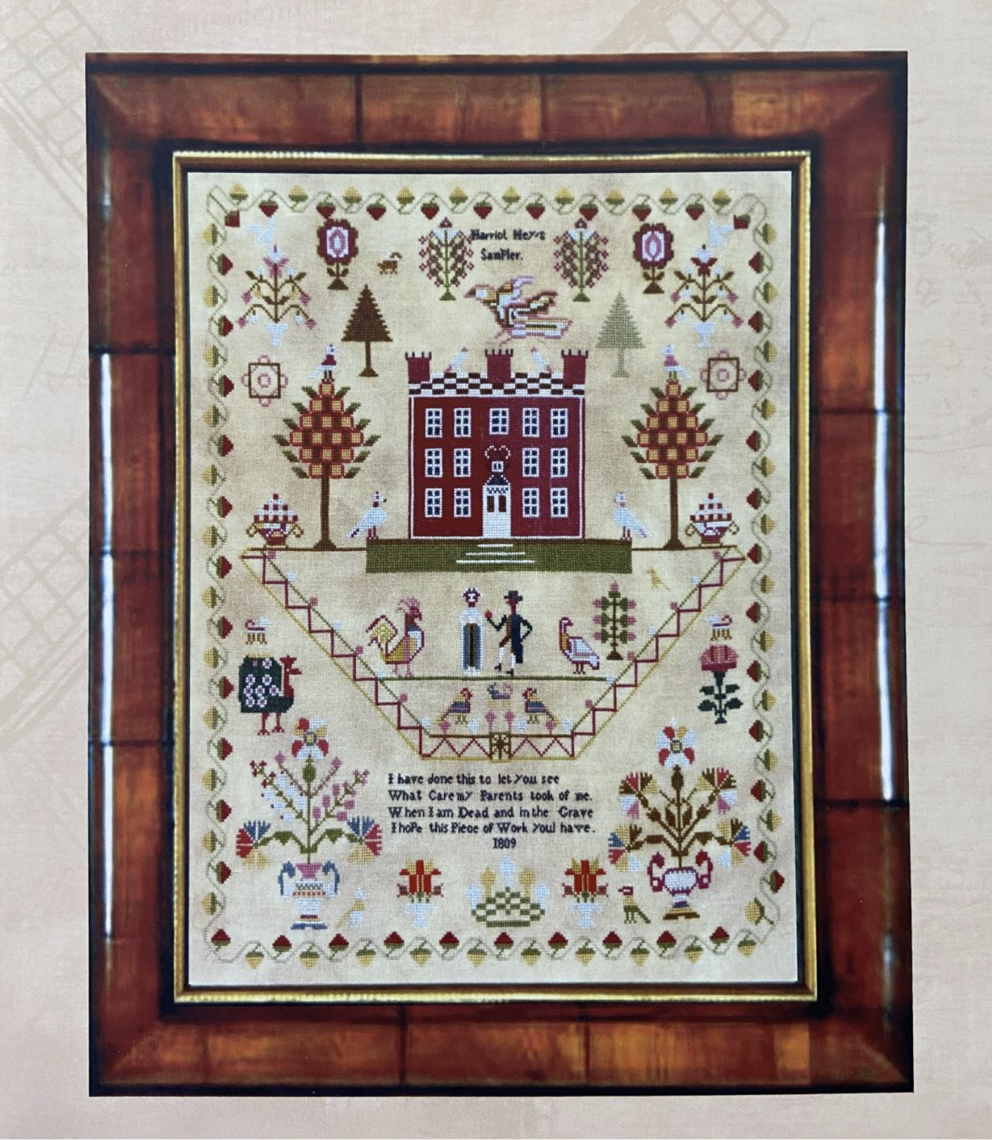 Harriot Hey 1809 - Reproduction Sampler Chart by Tabby Cat Linen