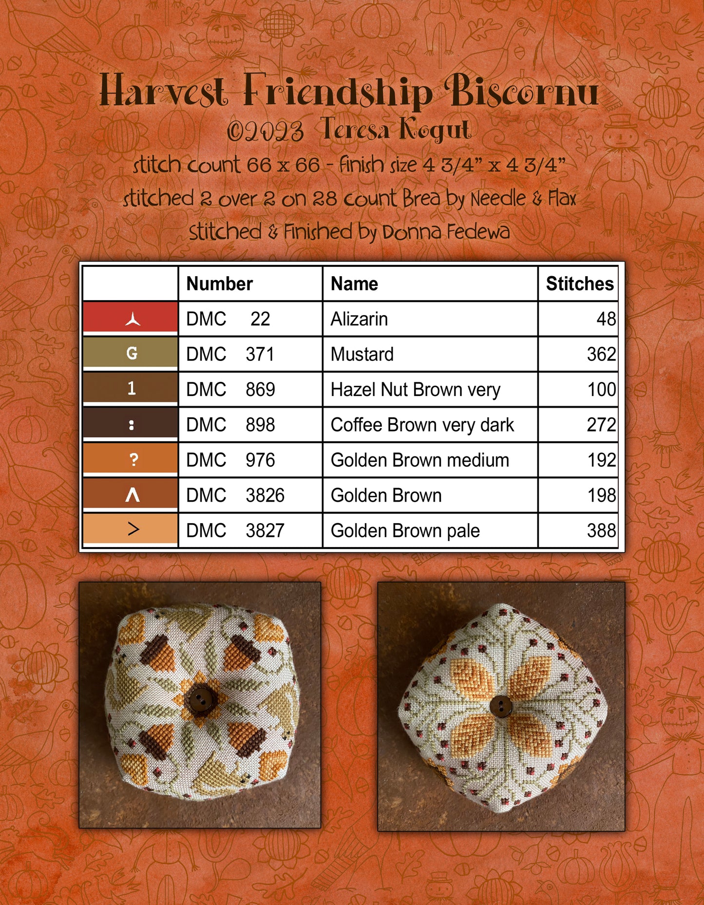 Harvest Friends Booklet - Cross Stitch Pattern by Teresa Kogut