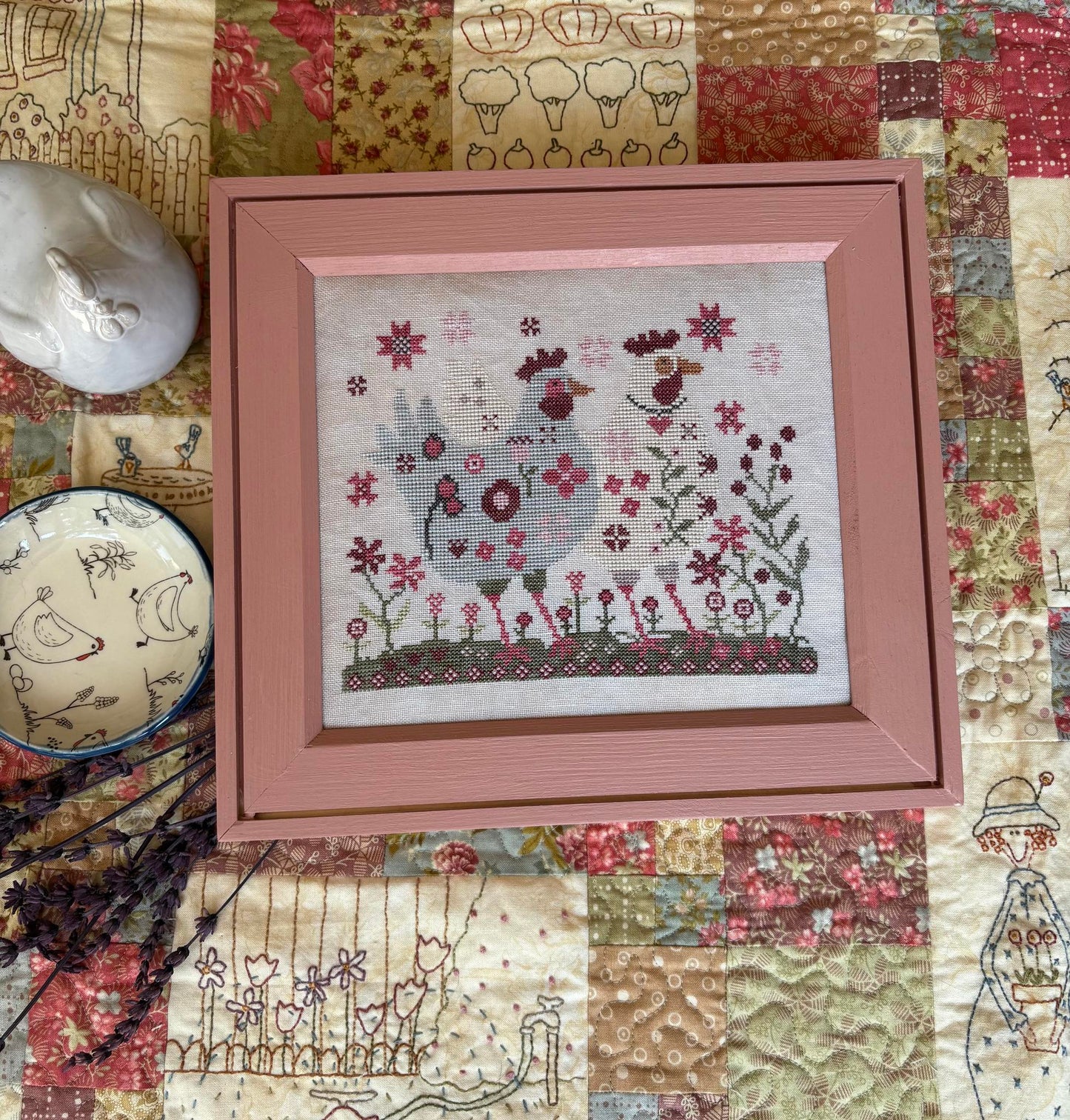 Henpecked - Cross Stitch Pattern by Pansy Patch PREORDER