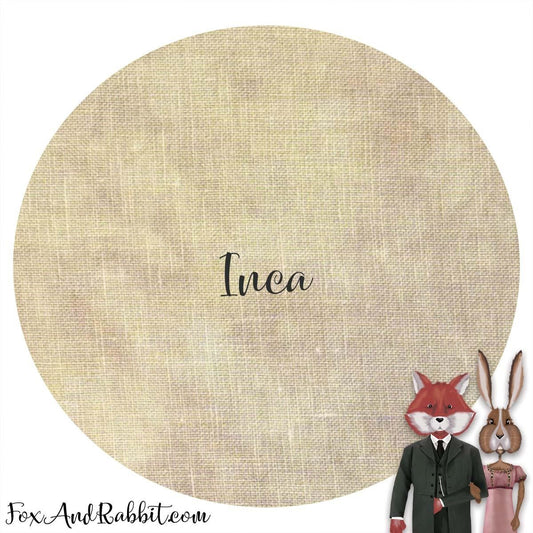 Fox and Rabbit Hand Dyed Linen - Inca