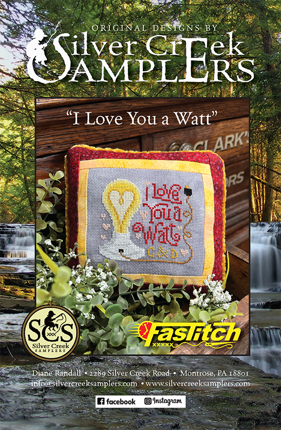 I Love You a Watt - Cross Stitch Pattern by Silver Creek Samplers PREORDER