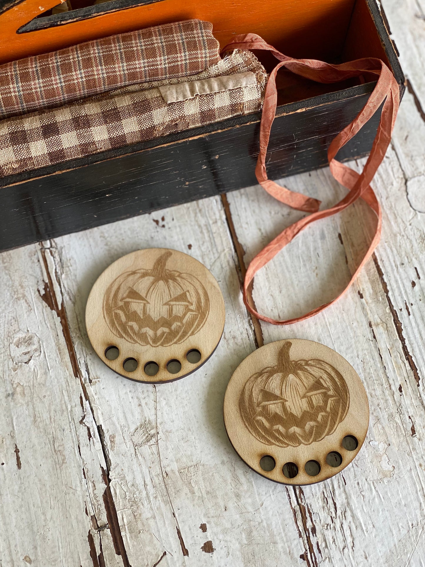 Jack O Lantern Thread Board by Stacy Nash Primitives