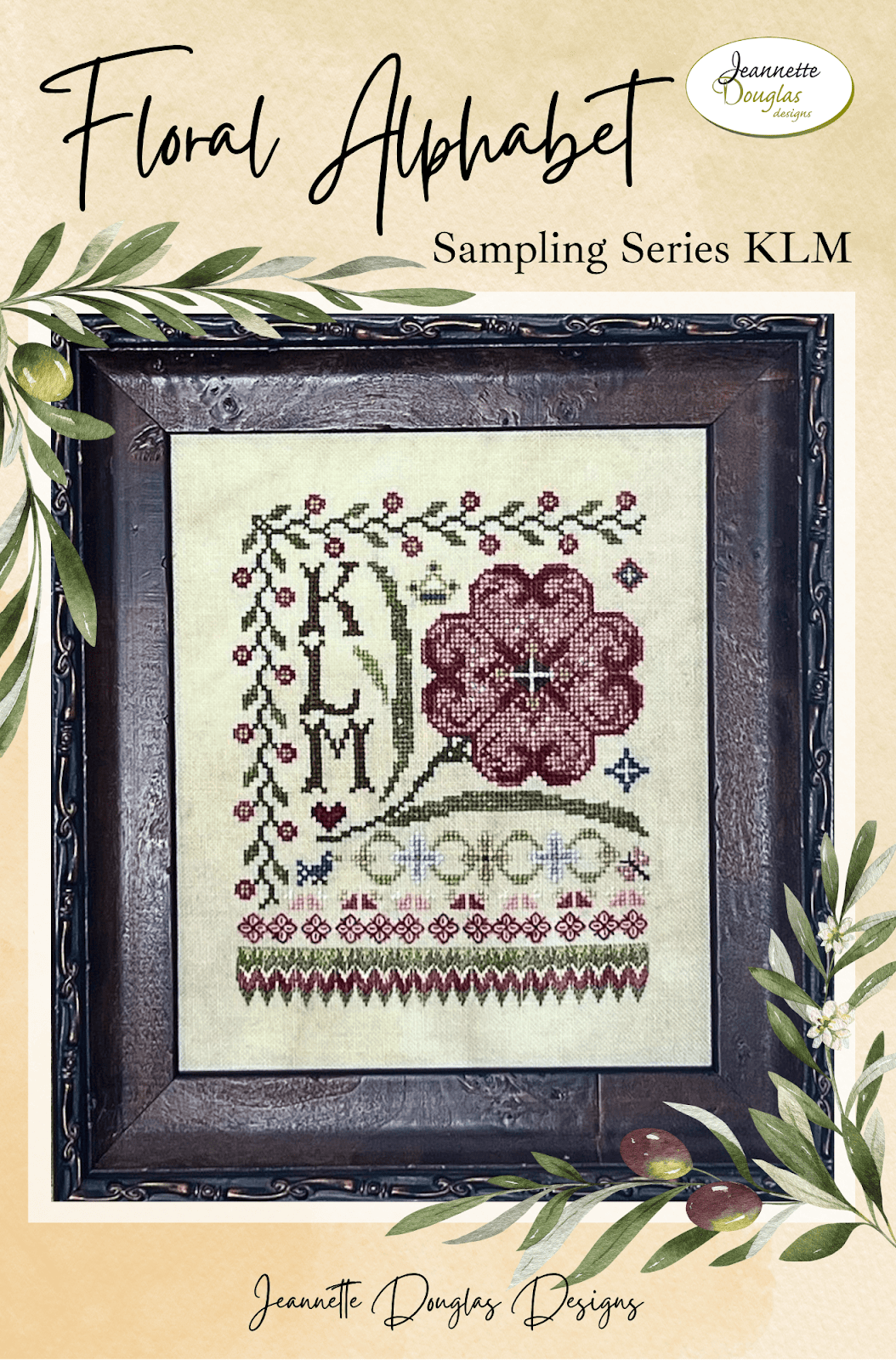 Floral Alphabet Sampling Series - Cross Stitch Patterns by Jeannette Douglas