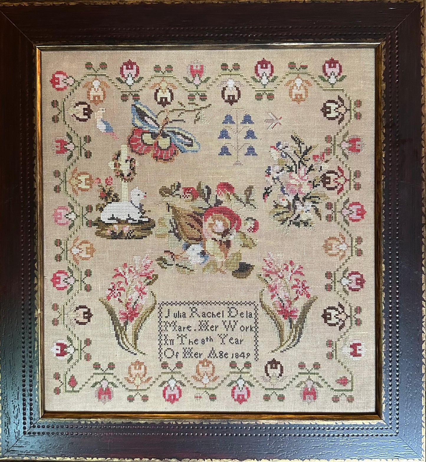 Julia Rachel De La Mare - Reproduction Sampler Pattern by Cross Stitch Antiques