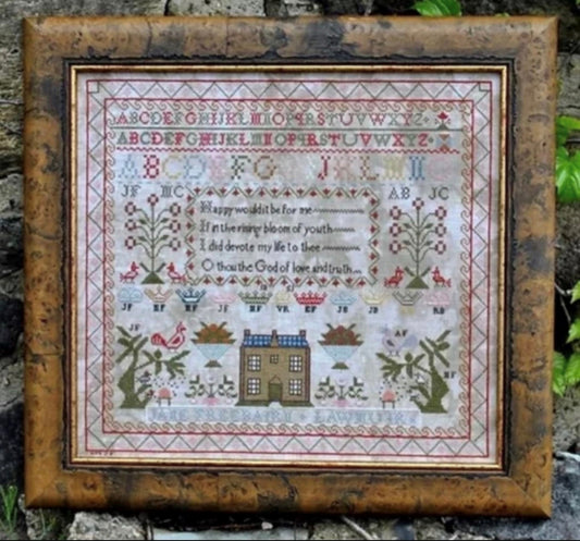 Jane Freebairn - Reproduction Sampler Chart by Victorian Rose Needlearts