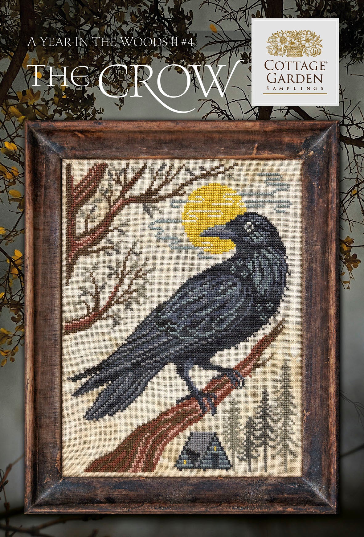 A Year in the Woods II #4 The Crow - Cross Stitch Chart by Cottage Garden Samplings PREORDER
