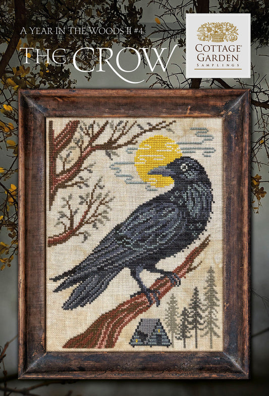A Year in the Woods II #4 The Crow - Cross Stitch Chart by Cottage Garden Samplings