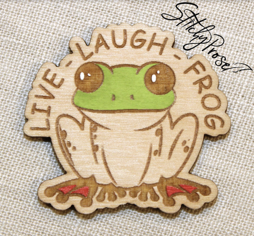 Live Laugh Frog Needleminder by Stitchy Prose