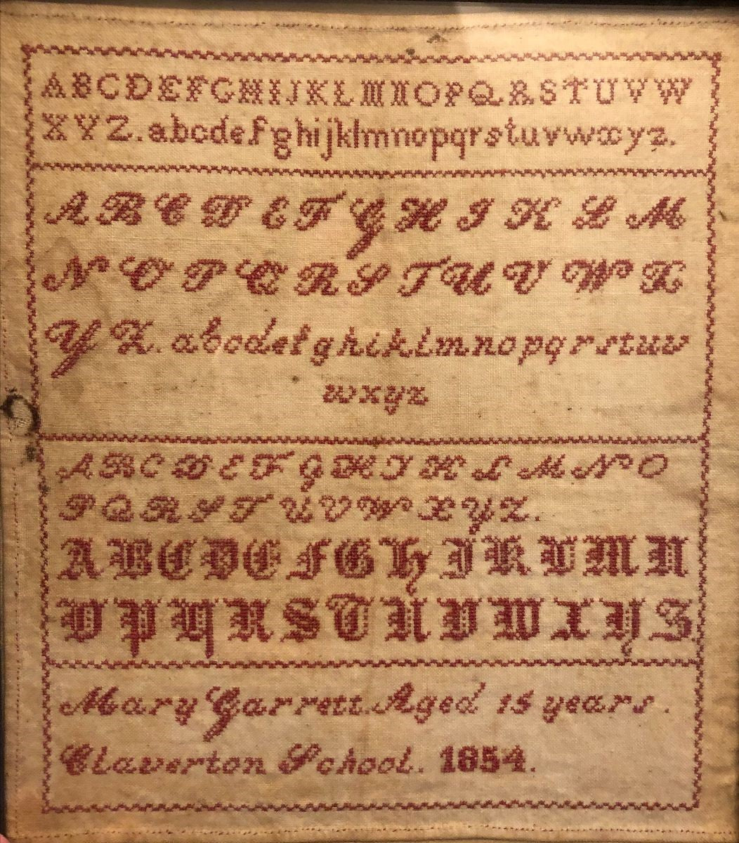 Mary Garrett, Claverton School 1854 - Sampler Reproduction Pattern by Cross Stitch Antiques