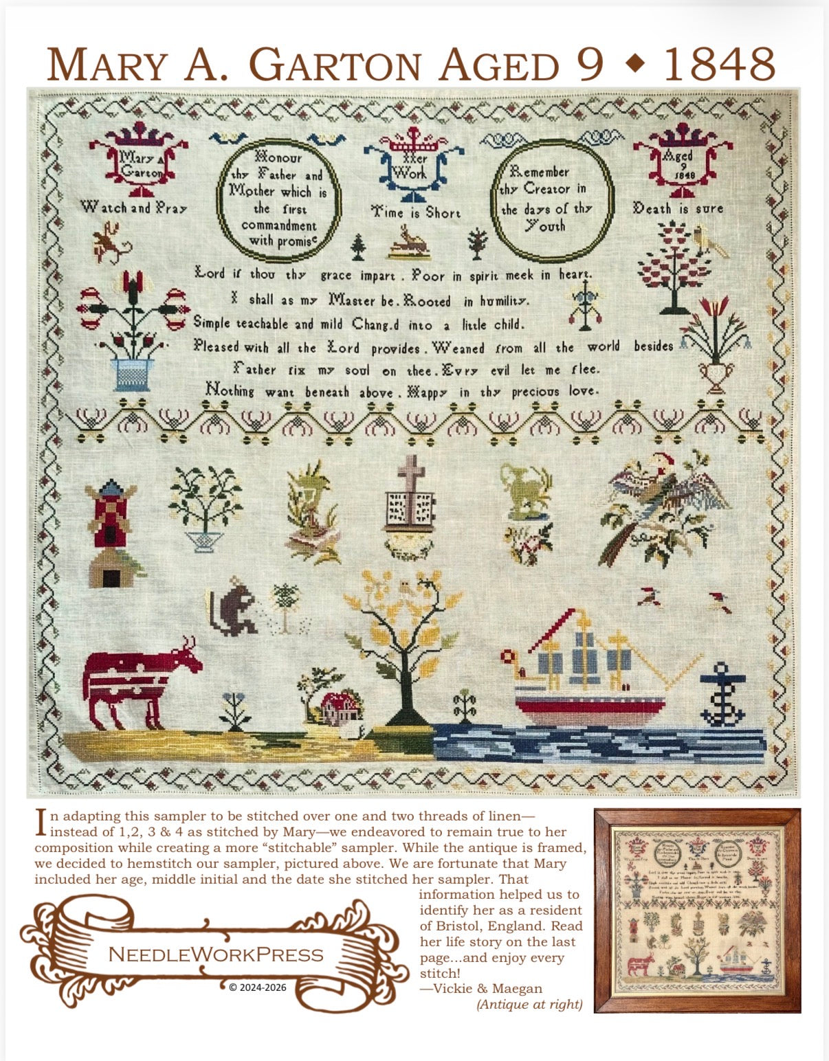 Mary Garton - Cross Stitch Pattern by Needlework Press