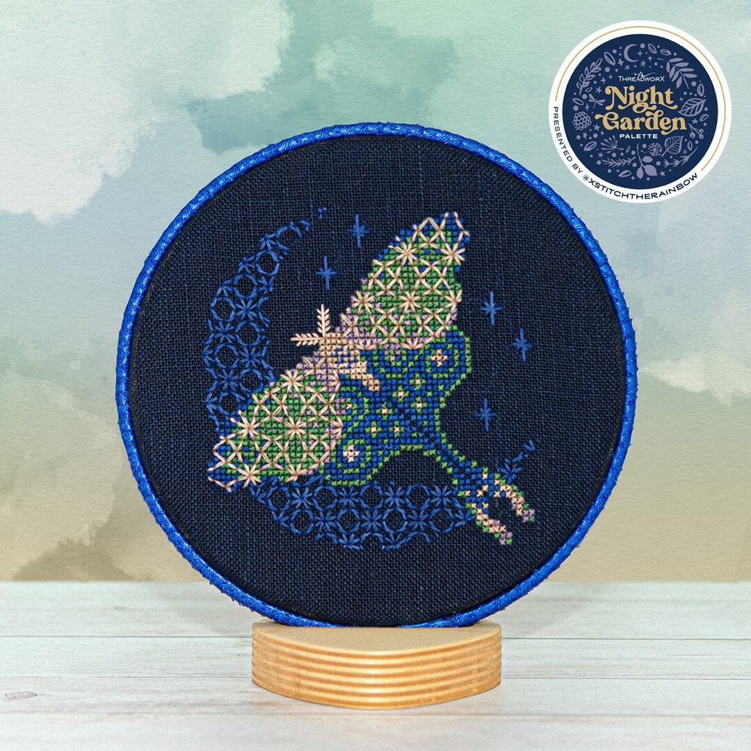 Moonlit Moth - Cross Stitch Pattern by Counting Puddles