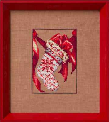 Red Ribbon Stocking - Nora Corbett NC361