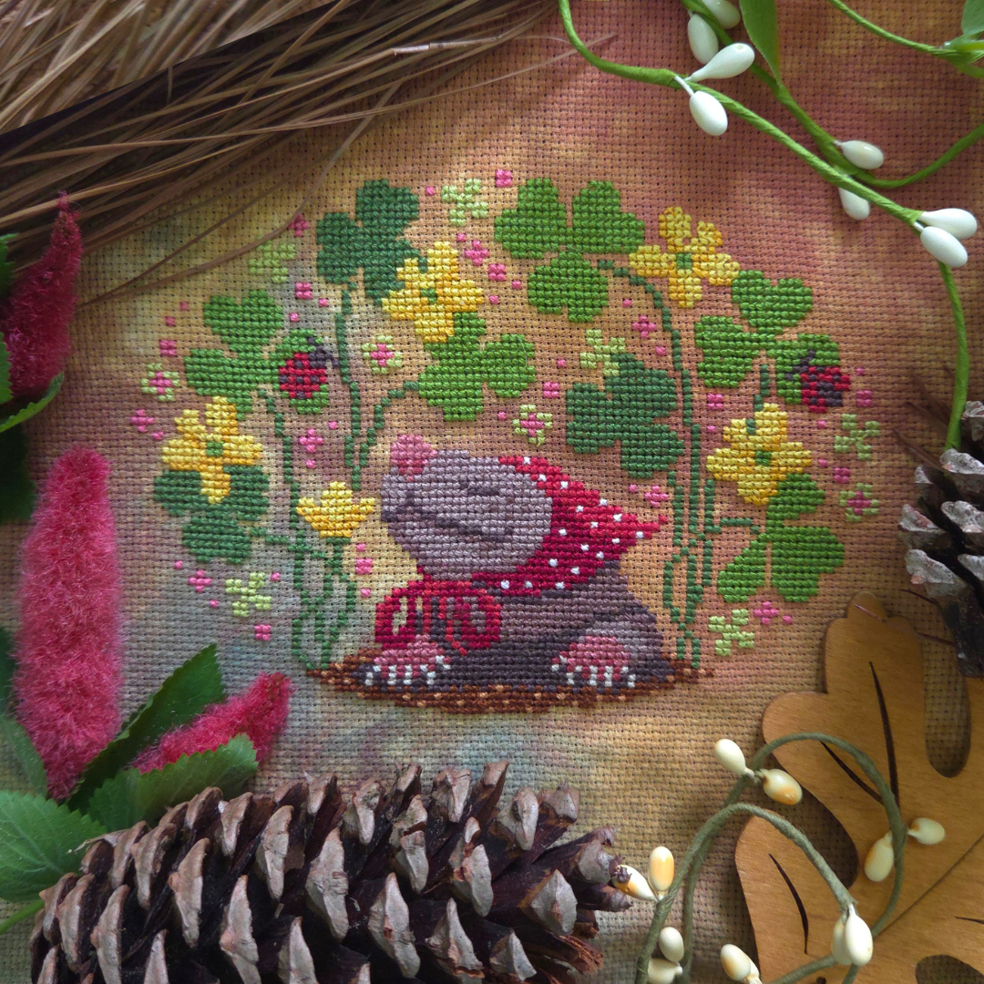 Shrew in the Wood Sorrel - Cross Stitch Pattern by BAD Stitch PREORDER