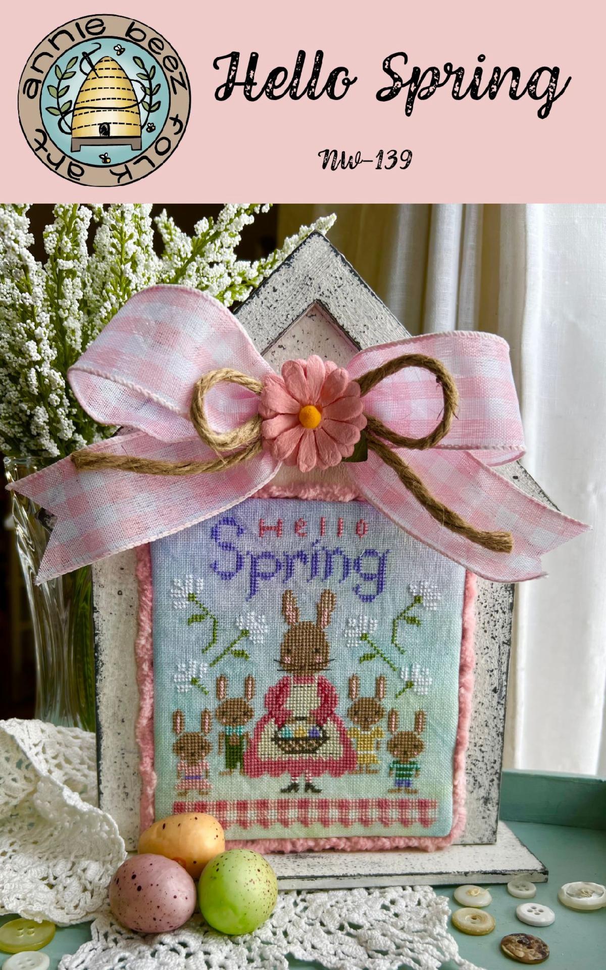 Hello Spring - Cross Stitch Pattern by Annie Beez Folk Art PREORDER