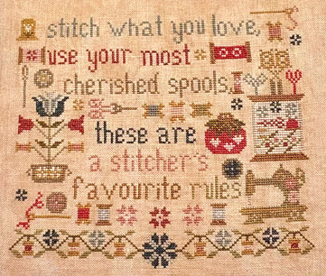 A Stitcher's Rules - Cross Stitch Chart by Pansy Patch PREORDER