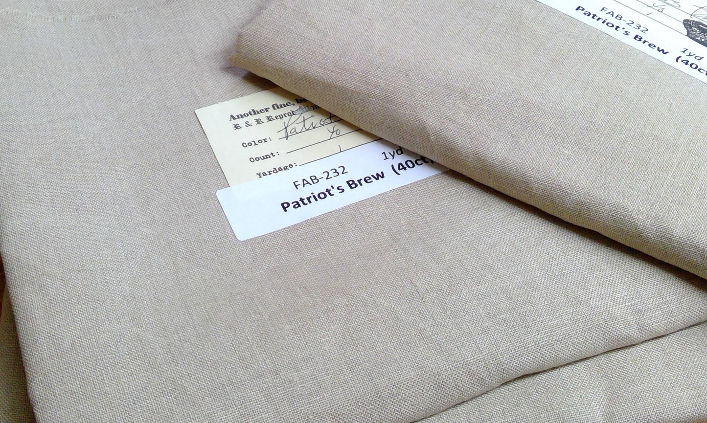 32 count Hand Dyed Linen - Patriot's Brew by R & R Reproductions