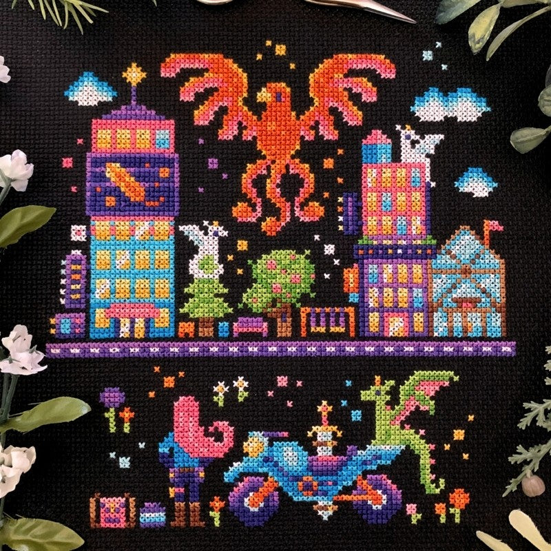 Phoenix City - Cross Stitch Pattern by FlossyFoxShop