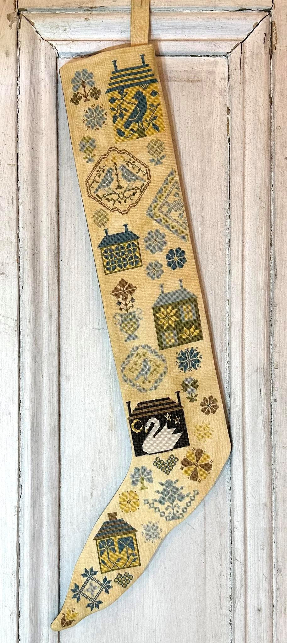 Quaker House Stocking & Sampler - Cross Stitch Pattern by Kathy Barrick PREORDER