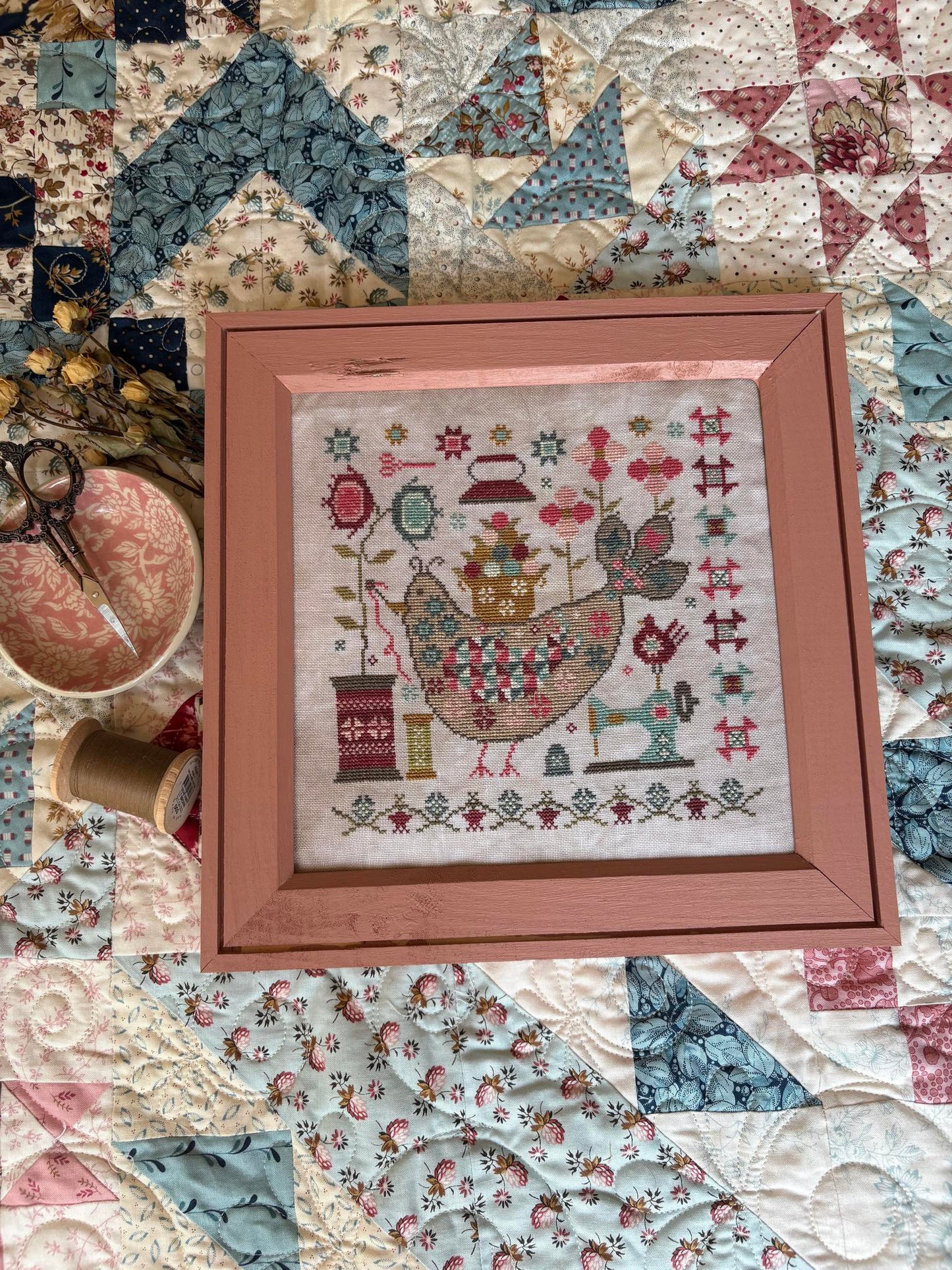 Quilty Bird - Cross Stitch Pattern by Pansy Patch PREORDER