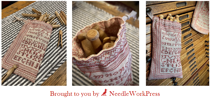 Red Sampler Bag - Reproduction Sampler by Needlework Press PREORDER